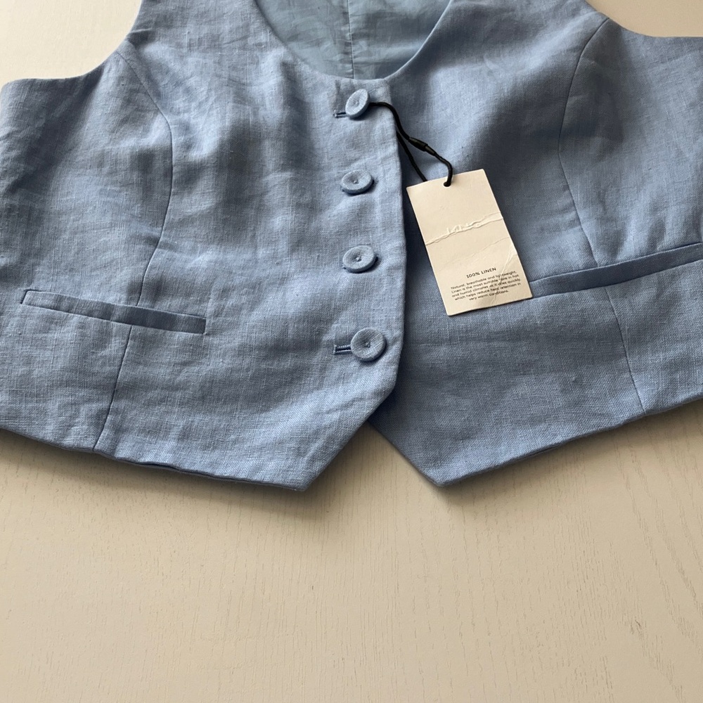 Mango Linen Suit Vest (Size Medium) NWT - Picture 5 of 10